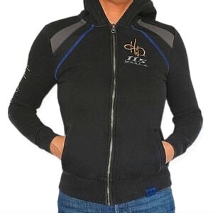 Harley Davidson Full Zip Hoodie Embroidered Black X Small